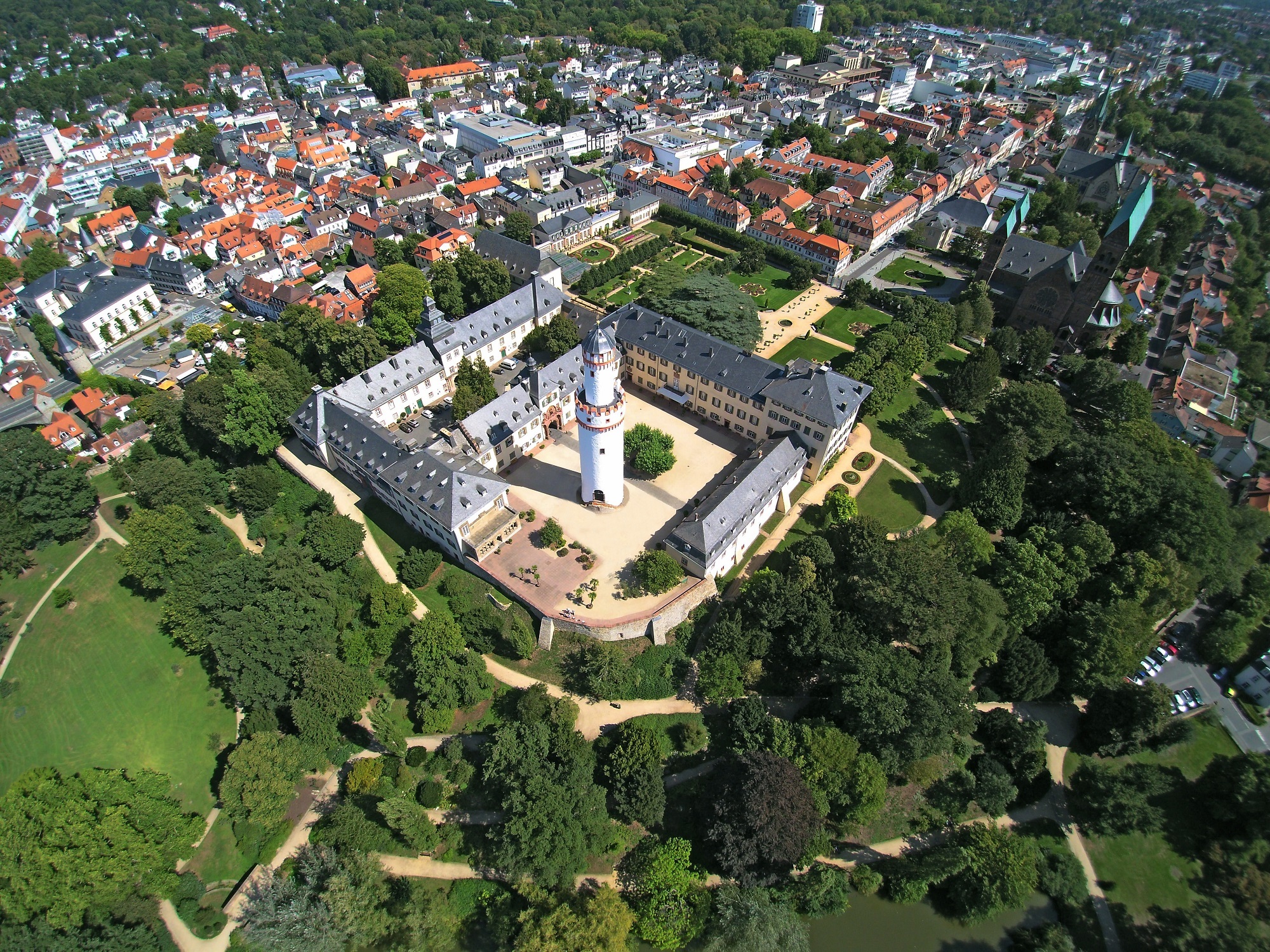 Luftbild Schloss und Schlosspark Bad Homburg