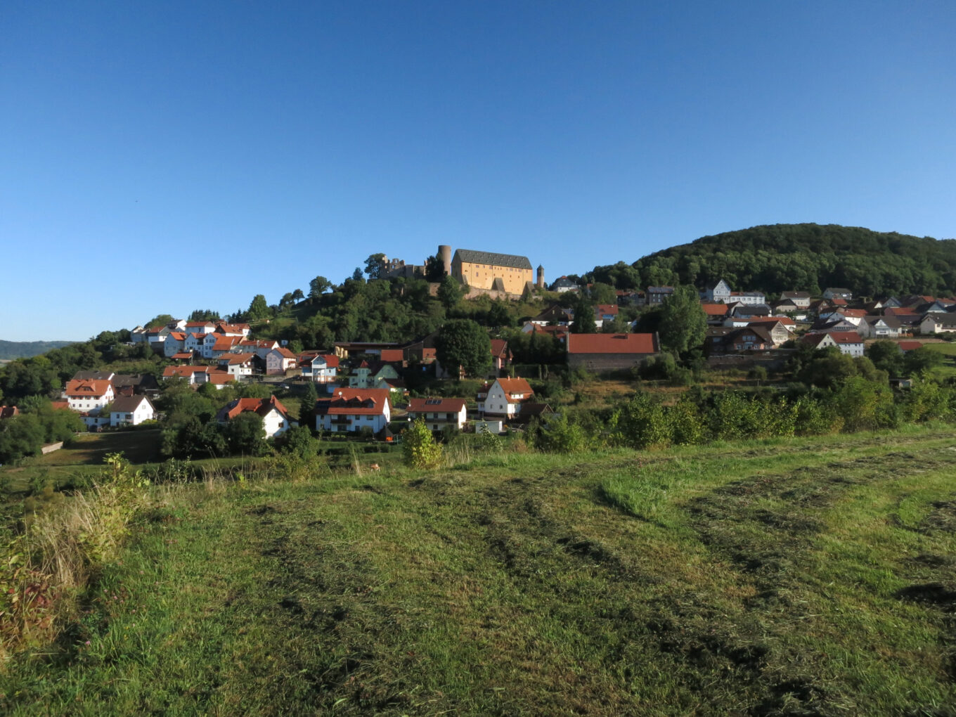 Ruins of Schwarzenfels Castle, view from a distance