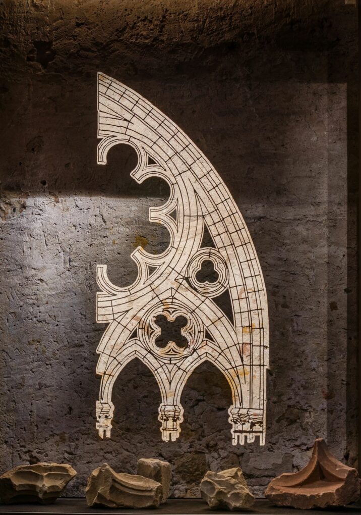 Fragments of a tracery window