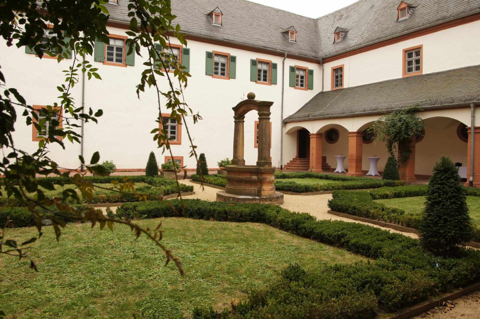 Cloister garden of Seligenstadt Abbey
