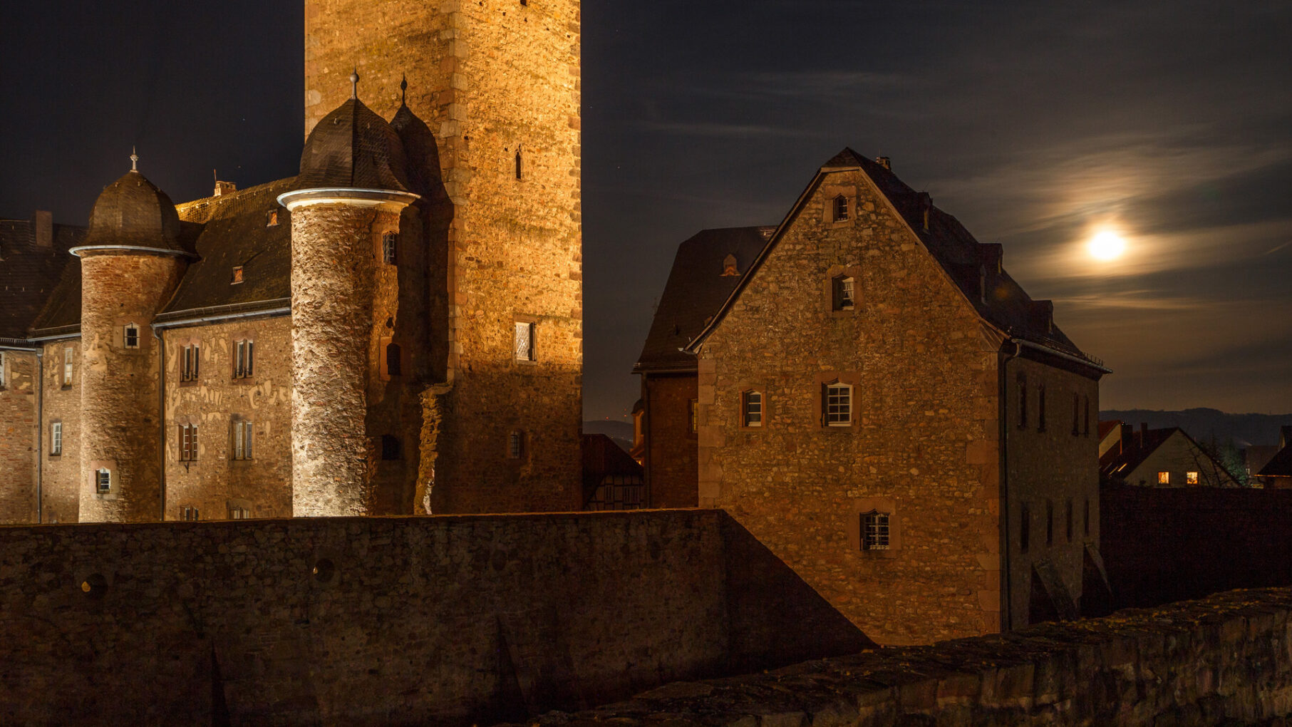 Schloss Steinau bei Nacht