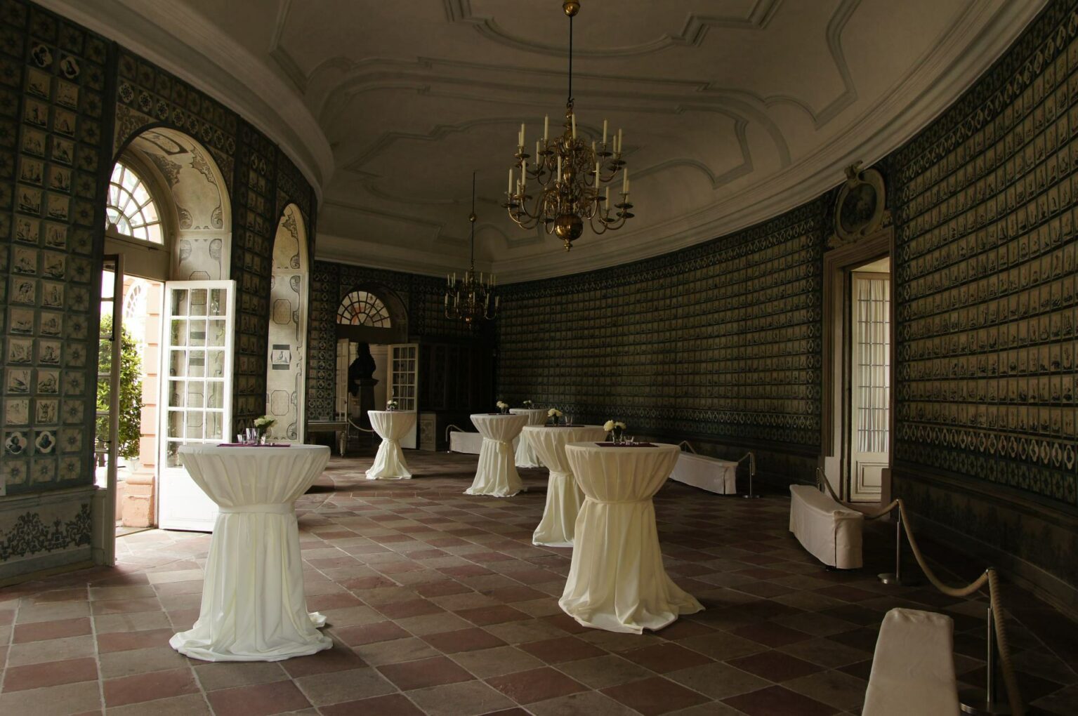 Bar tables in the Upper Orangery