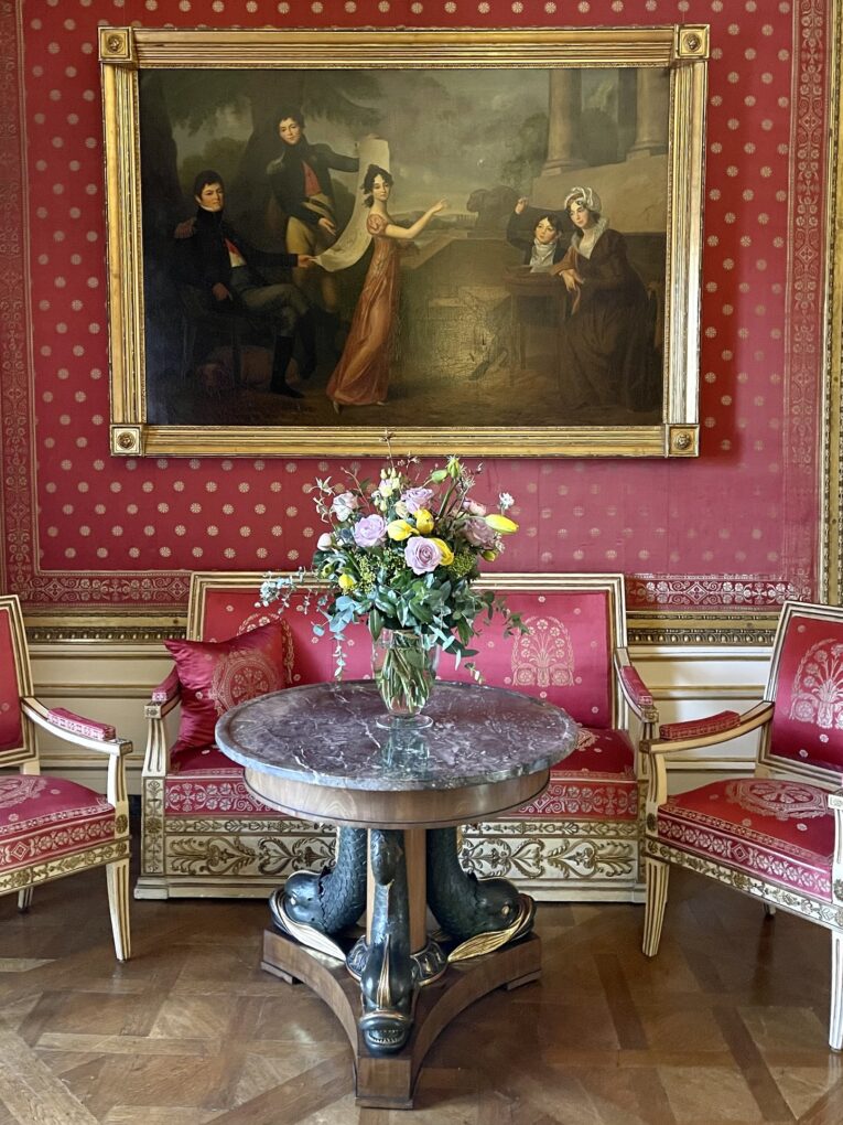 Die Tischbein Kopie des Familienbildes von Louise Isabelle im Roten Salon des Schlosses Weilburg (Hochformat)