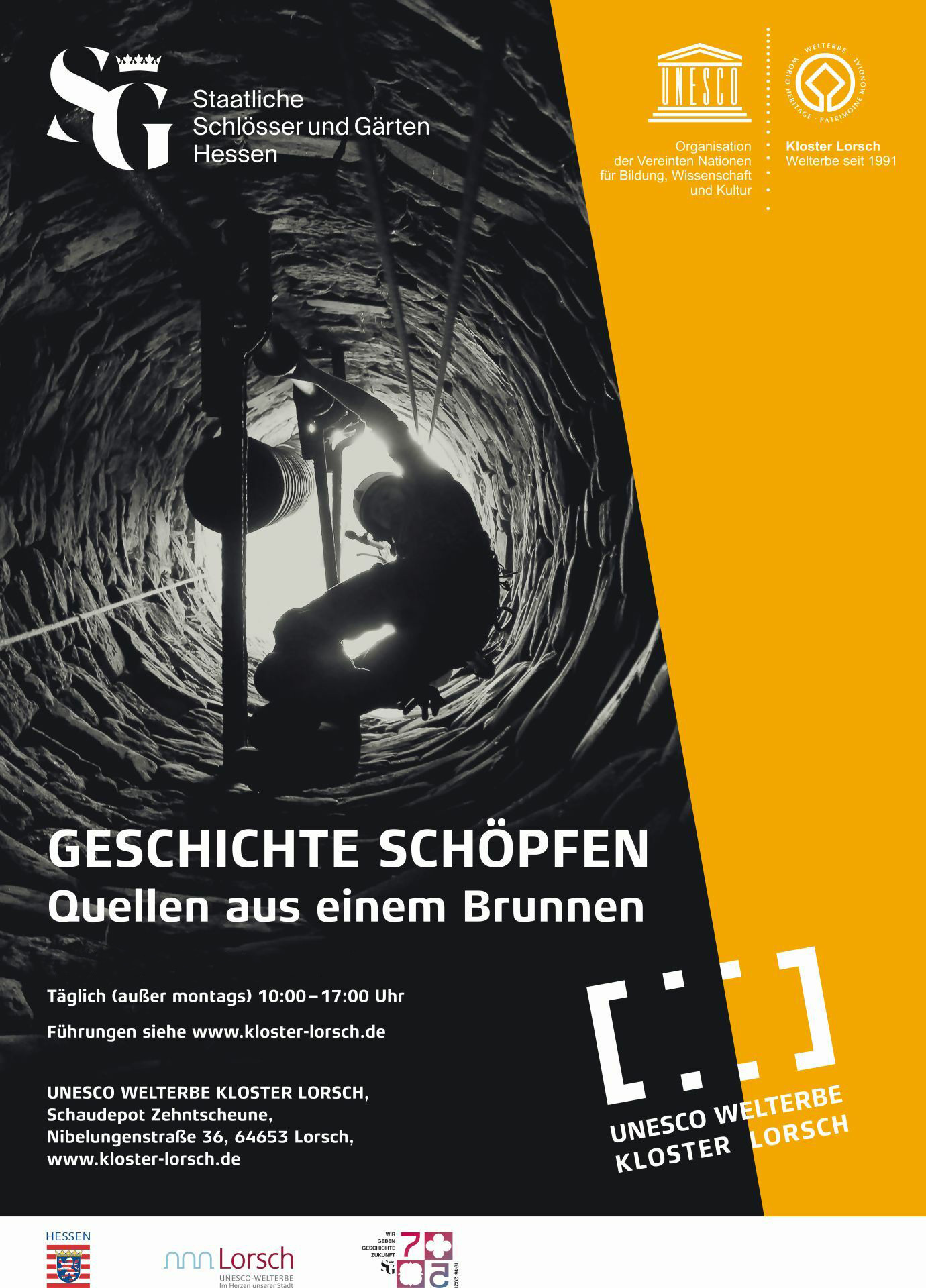 Plakat zur Ausstellung "Geschichte schöpfen" - Link zur Ausstellungsseite