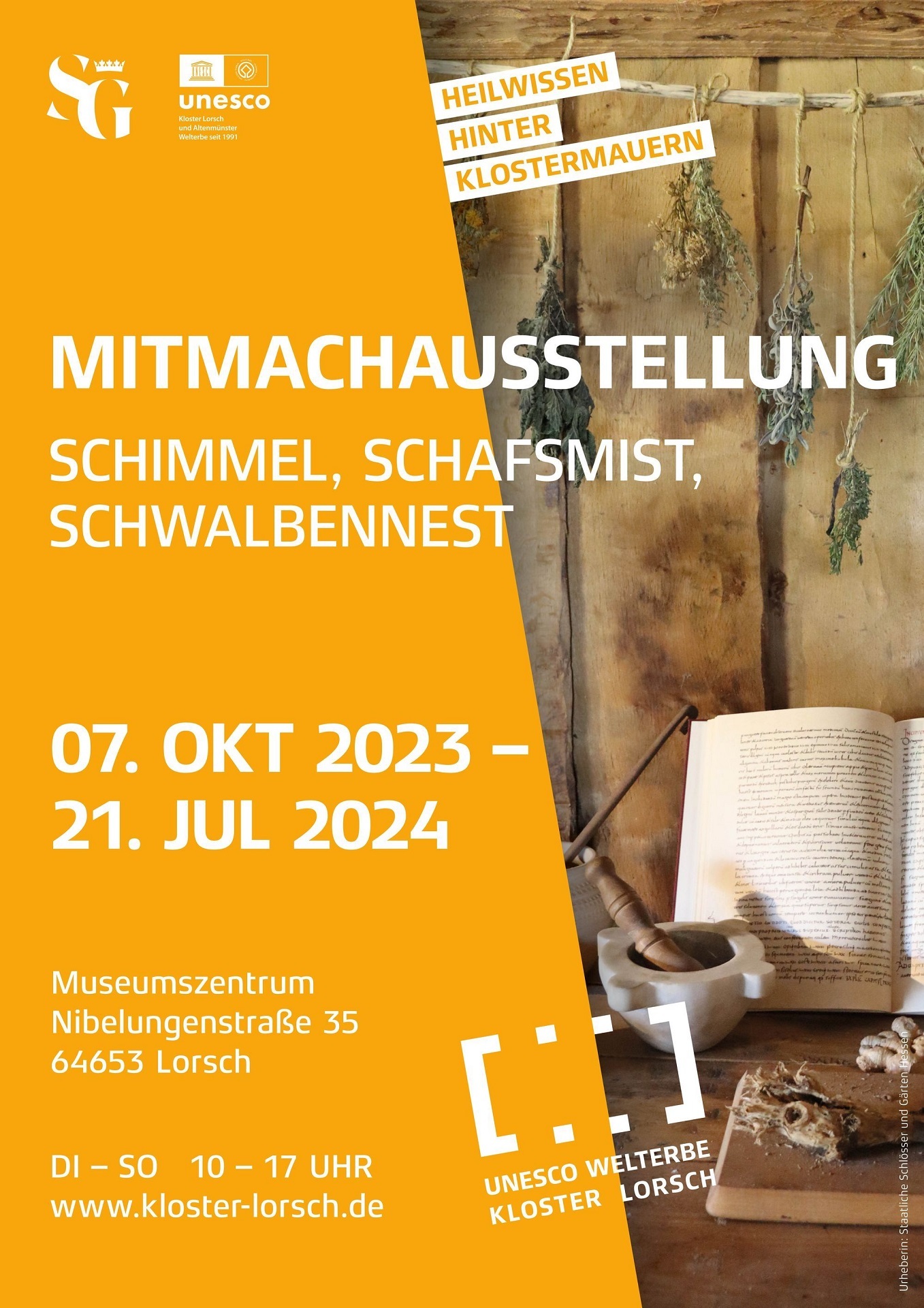 Plakat Schimmel Schafsmist Schwalbennest Kloster Lorsch