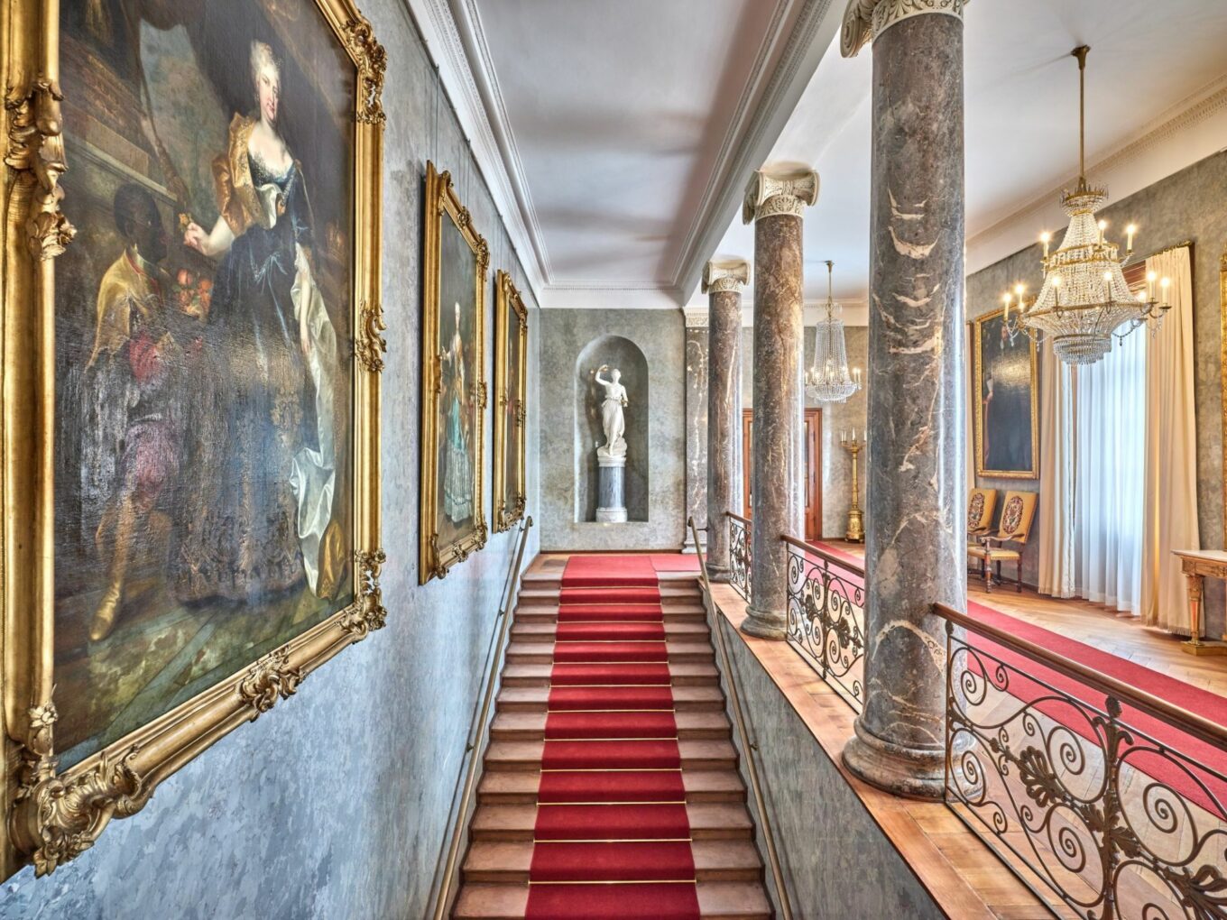 Main staircase to the Imperial Rooms in Bad Homburg Palace