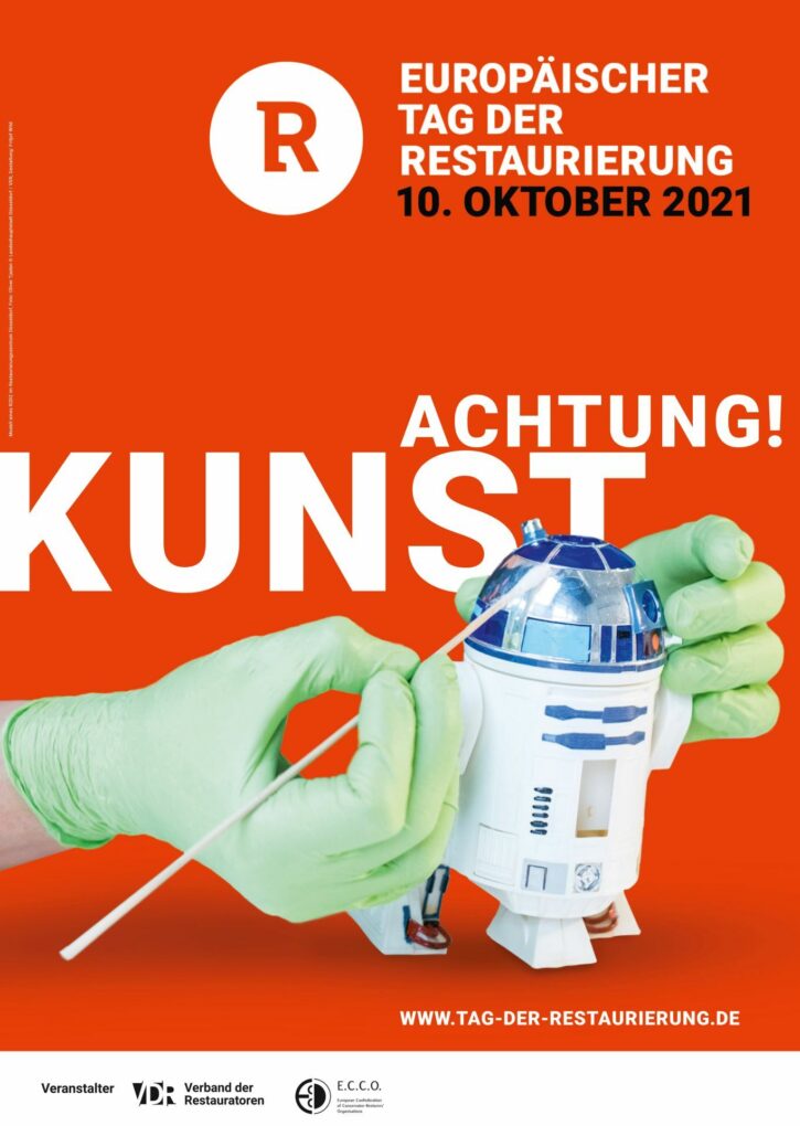 "Achtung! Kunst" - Plakat des Verbandes der Restaurator:innen